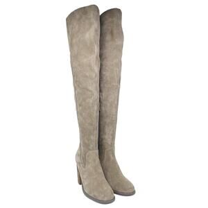 Kelsi Dagger Women's Brooklyn Logan Taupe Suede Over The Knee Boots Size 7